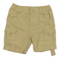 Béžové melírované cargo plátěné kraťasy ORIGINAL MARINES