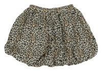 Bielo-světlehnědoo-čierna vzorovaná balonová sukňa PRIMARK