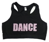 Čierny crop top s nápisom Iefiel