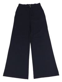 Tmavomodré wide leg kalhoty s páskem C&A