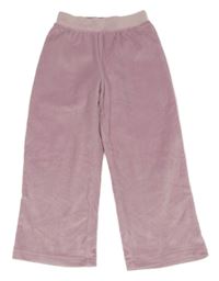 Lila rebrované wide leg plyšové nohavice F&F