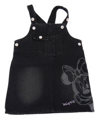 Čierne rifľové šaty s Minnie a vreckom PRIMARK
