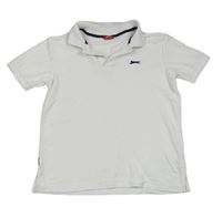 Biele polo tričko s logom Slazenger