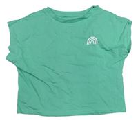 Zelené crop tričko s dúhou H&M
