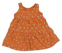 Skořicové bavlnené šaty s kvietkami Primark