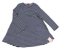 Tmavomodro-biele pruhované bavlnené šaty Mothercare
