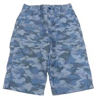 Modré army plátěné kraťasy Uniqlo