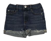 Tmavomodré rifľové mid rise kraťasy Denim Co.