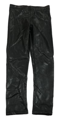 Černé koženkové legíny H&M