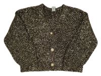 Černo-zlatý propínací svetr Tu