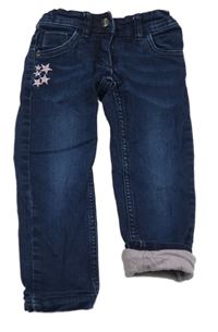 Tmavomodré podšité skinny rifle s hviezdami Impidimpi