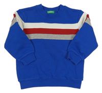 Modrá mikina s pruhmi Benetton