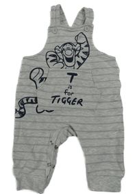 Šedé pruhované laclové tepláky s Tygrem Disney