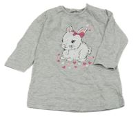 Sivé melírované bavlnené šaty s králikom Ergee