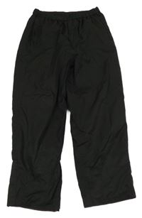 Černé šusťákové podšité kalhoty