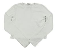 Biele rebrované crop tričko Y.F.K.