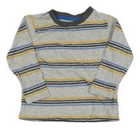 Sivo-tmavošedo-modré pruhované tričko St. Bernard