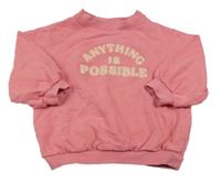 Ružová oversize mikina s nápisom Next