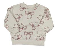 Biela mikina s mašľami F&F