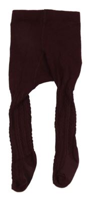 Vínové vzorované punčocháče H&M