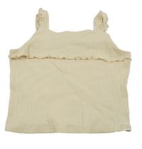 Béžový rebrovaný top s volánem So Cute