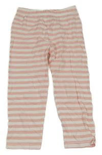 Ružovo-biele pruhované capri legíny