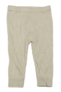 Béžové žebrované pletené tepláky Nutmeg