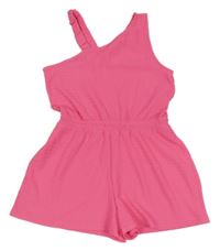Neonově růžový žebrovaný kraťasový overal Primark
