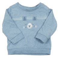 Modrá melírovaná mikina s líškou Mothercare