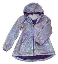 Lila metalická šušťáková jesenná parka s kapucňou Bluezoo