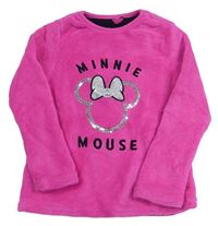 Růžová chlupatá mikina s Minnie Primark