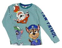 Zeleno-bílé pruhované triko Paw Patrol Nickelodeon