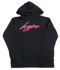 Čierna mikina s logom a kapucňou Hype