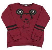Vínová mikina s Mickeym a kamínky 