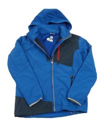 Modro-tmavomodrá zateplená softshellová bunda s kapucí McKinley
