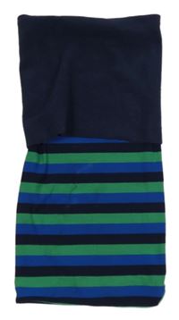 Tmavomodro-zelený pruhovaný multifunkční nákrčník 