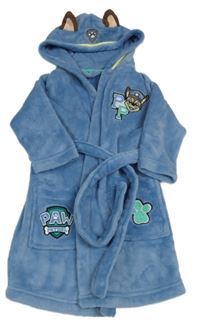 Modrý plyšový župan s Tlapkovou patrolou a kapucňou George