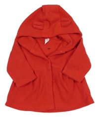 Červený fleecový kabátek s kapucňou shein