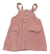 Růžové propínací manšestrové šaty s kapsami Matalan