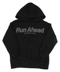 Černá mikina s nápisem a kapucí Zara