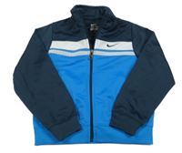 Modro-tmavomodrá športová funkčná prepínaci mikina s logom Nike
