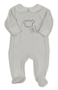 Nové - bílý žebrovaný sametový overal s výšivkou 