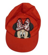 Červená plátenná šiltovka s Minnie