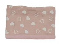 Růžový pletený nákrčník so srdiečkami