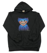 Čierna ľahká mikina s príšerkou a kapucňou