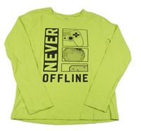 Zelené tričko s nápisom Y.F.K.