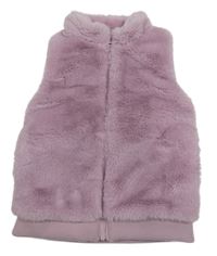 Lila chlpatá zateplená vesta dunnes