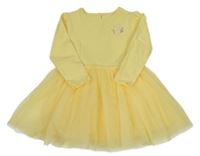 Žluté šaty s tylovou sukní a králíkem dunnes 