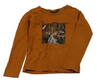 Hnedé tričko s tigrom