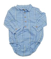 Světlemodré kostkované košilové body Pep&Co